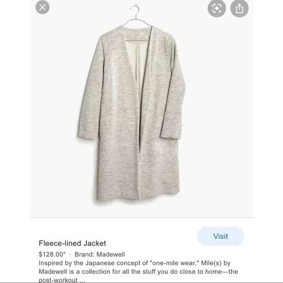 Madewell Fleece Lined Jacket - Picture 1 of 3